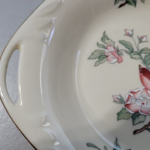 LENOX -SERENADE- Birds Floral Oval Candy Dish Excellent Condition - Picture 5 of 7